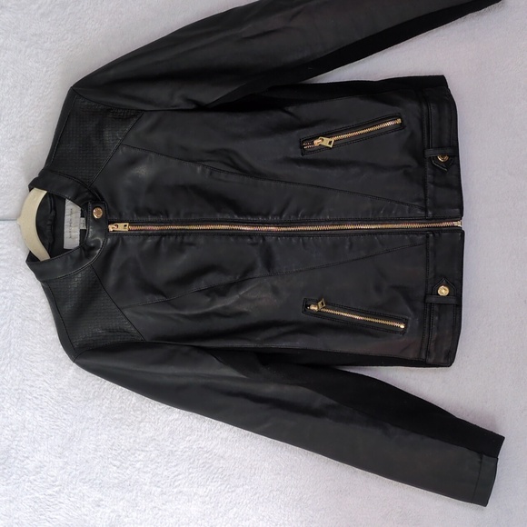 Marc New York Women's‎ Black Faux Leather Moto Jacket Size S - Picture 2 of 7
